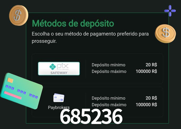 O cassino 685236 oferece uma grande variedade de métodos de pagamento